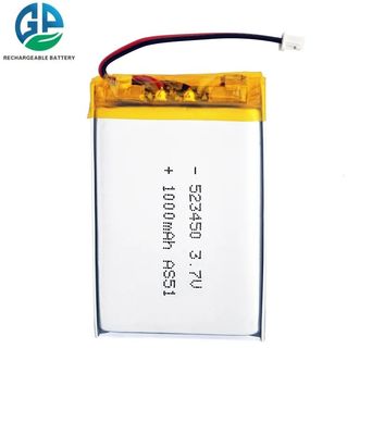 Kc 1000mAh 3.7v Lipo Li Polymer Rechargeable Battery Pack 523450