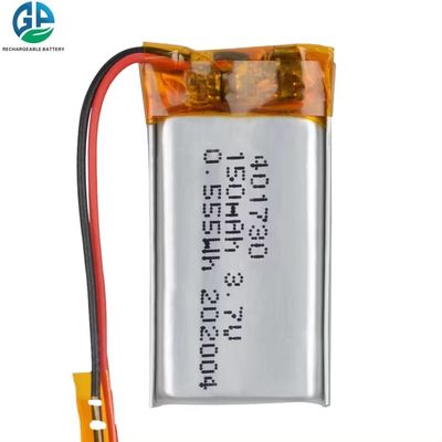 KC aprobó la batería recargable de polímero de litio 3.7V 150mAh 401730 Baterías LiPo con cables de PCB
