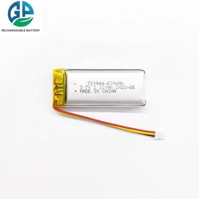 IEC 62133 Batería de litio recargable de polímero aprobada 721944 630mah 3.7v