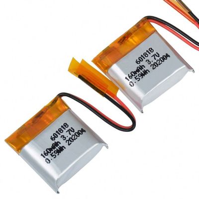 Li Polymer Rechargeable Battery tamaño pequeño 601818 3.7V Lipo 160mAh