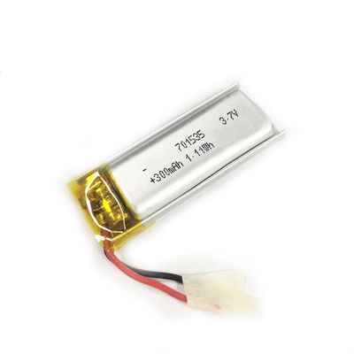 comprar Batería de polímero de litio de 3.7V aprobada por IEC62133/KC, capacidad de 300 mAh, tamaño de 7*15*35 mm, batería Lipo Fabricación en línea