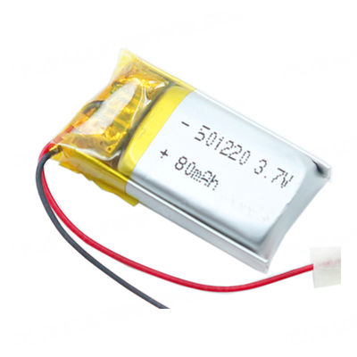 comprar Batería de polímero de litio de tamaño pequeño 501220 con capacidad de 80 mAh y 3,7 V para dispositivos inteligentes Fabricación en línea