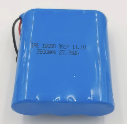 comprar 18650 batería de litio 11.1V 2500mAh con vida de 500 ciclos para detectores y equipamiento médico Fabricación en línea