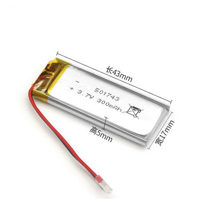 comprar 300mAh 3.7V Li Poly Rechargeable Battery Pack, batería 501743 del kc Lipo online manufacture