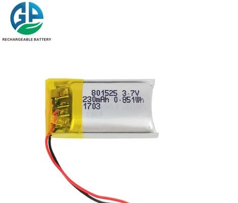 comprar 801525 230mah Batería de polímero de litio 500 veces vida del ciclo online manufacture