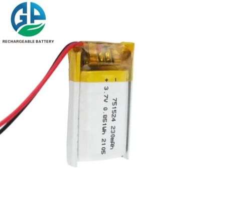 comprar 3.7v 230mah Batería recargable de Li Polymer 751524 online manufacture