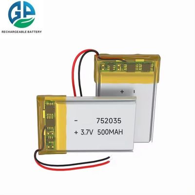 comprar KC CB IEC62133 aprobado Batería recargable Lipo 3.7V 500mAh 752035 online manufacture