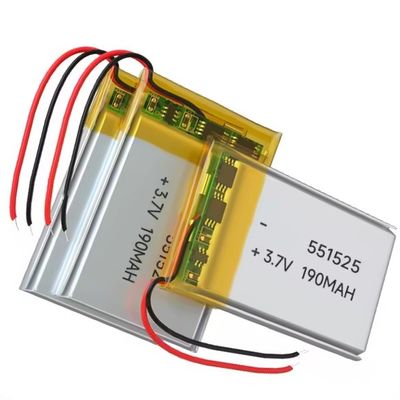 comprar 551525 3.7V 190mAh Batería de litio polímero KC UN38.3 Batería de lipo recargable certificada online manufacture