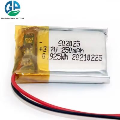 comprar IEC62133 KC Aprobado Polímero Recargable Lipo 602025 250mah 3.7v Batería de litio online manufacture