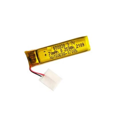 comprar Batería de polímero de litio recargable LiPo de 3,7 V 70 mAh modelo 400830 para productos digitales online manufacture
