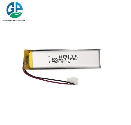 comprar Batería de polímero de litio recargable de alta capacidad de 3.7V 850mAh con vida útil de 500 ciclos 851768 1S1P online manufacture