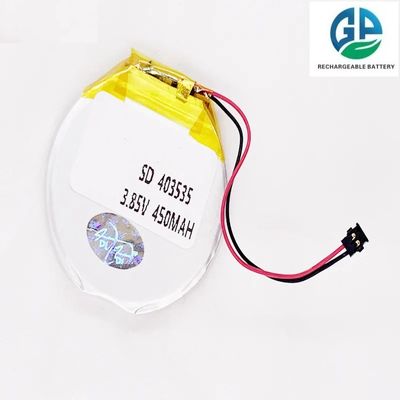 comprar KC Batería personalizada 3.7v 450mah Li Polymer Battery Pack 453535 3.7v 450mah Recargable Li-Ion Lithium Polymer Batería redonda Lipo online manufacture