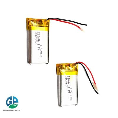comprar IEC62133 KC Batería de litio de polímero recargable 521630 250mah de 3,7v online manufacture