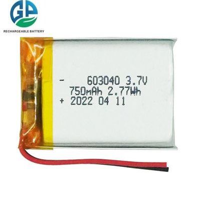 comprar High Discharge Rate 30C Max60C Rechargeable 750mAh Lithium Polymer Battery 603040 LiPo Battery online manufacture