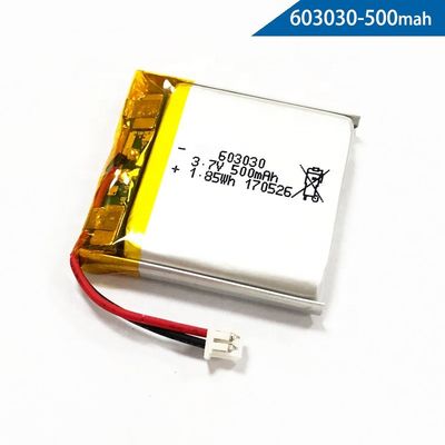 comprar IEC62133 3,7 batería del polímero de litio de voltio 500mAh 603030 online manufacture
