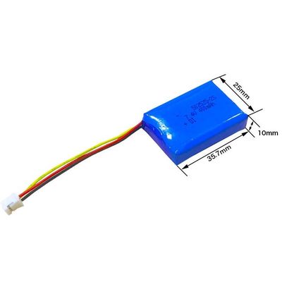 502535 la batería recargable kc IEC62133 de 400mAh 7.4V Lipo aprobó