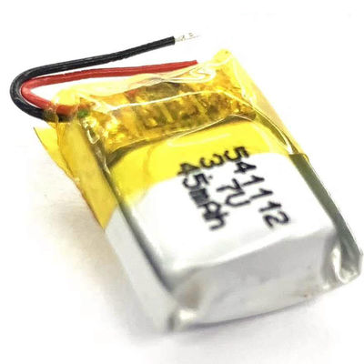 Pequeña batería de polímero de litio de 45 mAh de 3,7 V con 500 ciclos para auriculares y dispositivos inteligentes