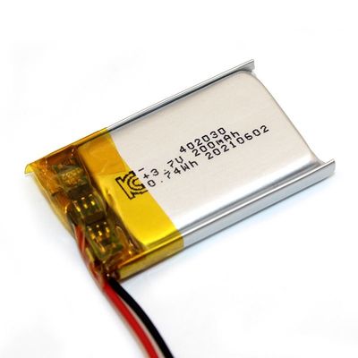 402030 la batería de litio de 3.7v 200mAh kc recargable UN38.3 certificó
