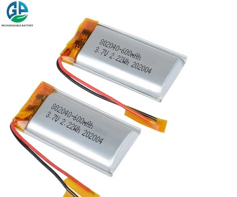 Batería recargable del polímero de Li de la batería de KC 3.7V 600mAh 802040 Lipo para los dispositivos de la belleza