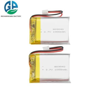 Batería de polímero de litio de alta capacidad 1000mAh 3.7V con 500 ciclos Batería LiPo recargable