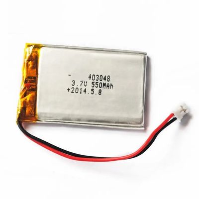 batería del polímero de litio de 3.7V 550mAh con vida de ciclo 500times para los dispositivos de la belleza