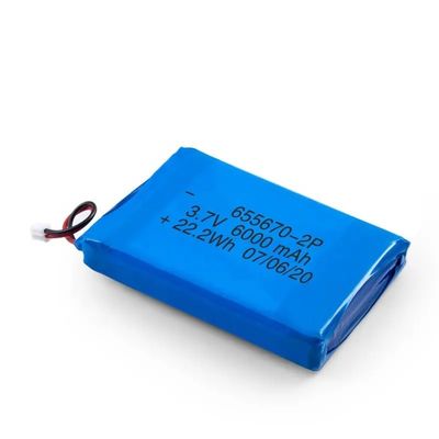 2C Batería recargable de polímero de li con capacidad de 6000 mAh y protección contra sobrecarga
