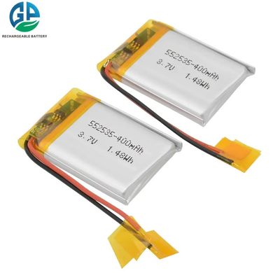KC Lipo Litio Polímero Batería Pack 552535 3.7V 400mAh con 500 veces la vida útil del ciclo y PCM