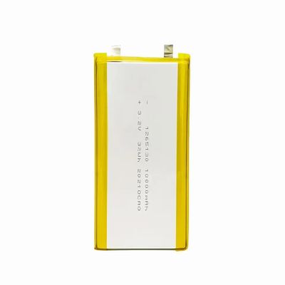 Célula de batería LiFePO4 de 3.2V 10000mAh Modelo 1265130 Batería de polímero de litio recargable