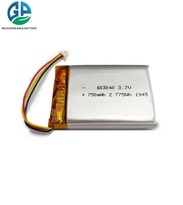 UL Modelo 603040 Batería de polímero de litio 3.7V 1500mAh 1S2P para dispositivos de belleza