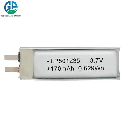 3.7V 170mAh Batería de polímero de litio con 500 veces de vida útil de ciclo Batería recargable
