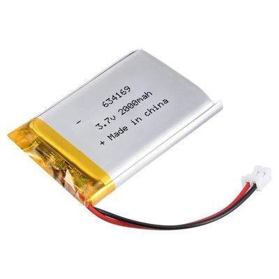 634169 Batería de polímero de litio de 3.7V 2000mAh con 500 ciclos para herramientas eléctricas y electrónica de consumo