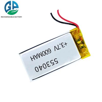 Batería de polímero de litio de alta capacidad de 600 mAh y 3.7 V con 500 ciclos de vida para productos digitales