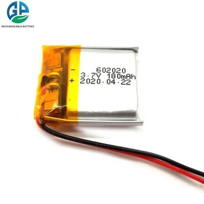 602020 Batería recargable de polímero de litio 3.7v 180mah Ce Fcc