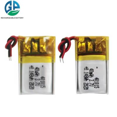 401015 3.7V 40mAh Batería de polímero de litio Batería recargable LiPo con PCB y conector