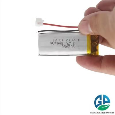 Batería de polímero de litio de alta capacidad 3.7v 800mah li polímero batería pura de iones de litio de ciclo profundo 802050