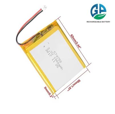 KC IEC62133 Aprobar Recargable 3.7v 574758 1800mah 3.7v Batería de litio de polímero lipo