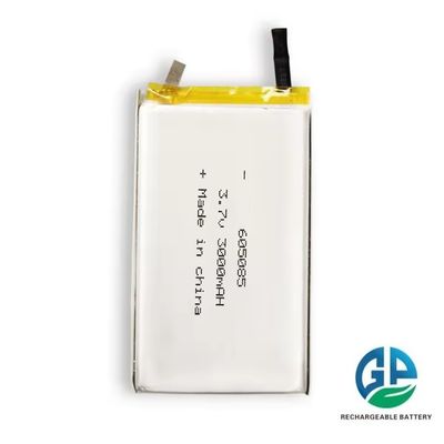 Batería de polímero de litio de alta capacidad 3.7V 3000mAh modelo 605085 para productos digitales