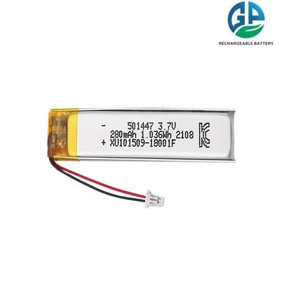 Batería de alta velocidad de descarga 30C recargable 501447 LED personalizada Li-polímero 3.7v 280mah Batería Lipo