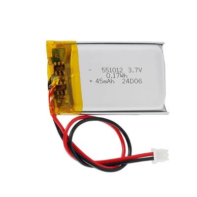 Batería de litio pequeño recargable de 45mah 3.7v 50mAh 60mAh 70mAh 3.7v 551012 45mah baterías de iones de litio