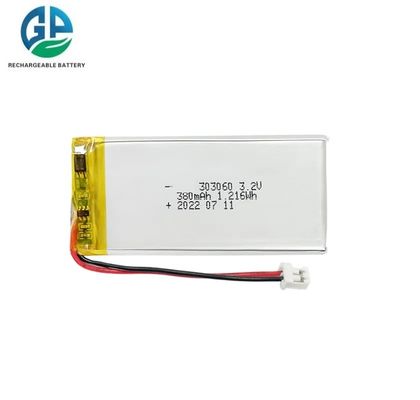 Alta capacidad 303060 380mAh 3.2V Batería LiFePo4 Fabricación de batería LiFePO4