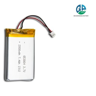 3.7V 2000mAh Batería de Polimero de Litio con 500 veces la vida útil del ciclo para dispositivos digitales y médicos