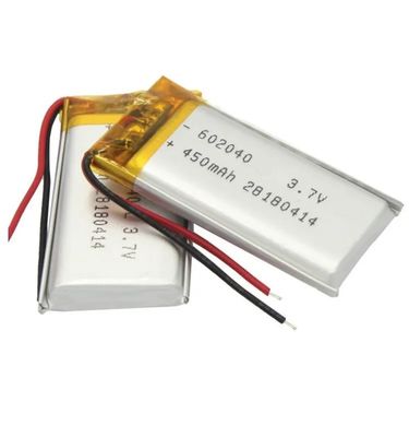 Baterías de litio con certificación KC 602040 Batería recargable de li-polímero 3.7V 450mAh