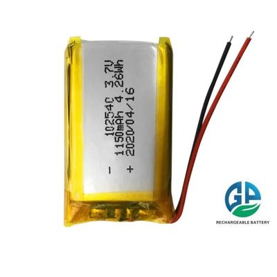 Batería de polímero de litio LiPo recargable de 3.7V 1150mAh 500 veces para dispositivos de sistemas solares de iluminación