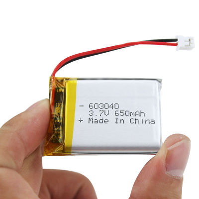 IEC62133 certificó la batería recargable del polímero de litio de la batería 603040 de Lipo de 3.7V 650mAh