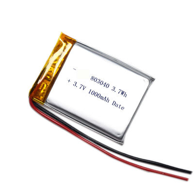 803040 3.7V 1000mAh Batería Recargable de Polímero de Litio Lipo para Altavoz Bluetooth
