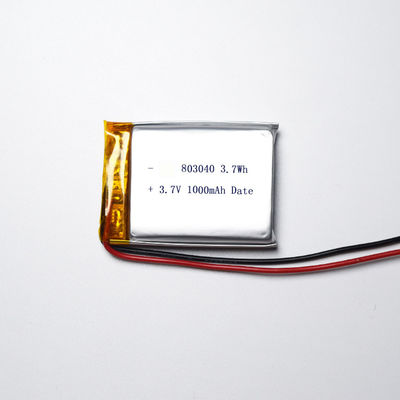 IEC62133 UL Aprobado 3.7V 1000mAh 803040 Batería recargable de litio polímero LiPo