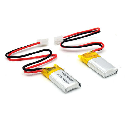 3.7V 120mAh 501225 Tamaño Batería de litio polímero Lipo Batería de litio recargable con conector