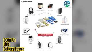 Batería Lipo de 600 mAh y 3,7 V con certificación KC IEC62133